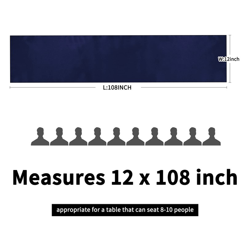 15 Pack Navy Blue Satin Table Runners 12 x 108
