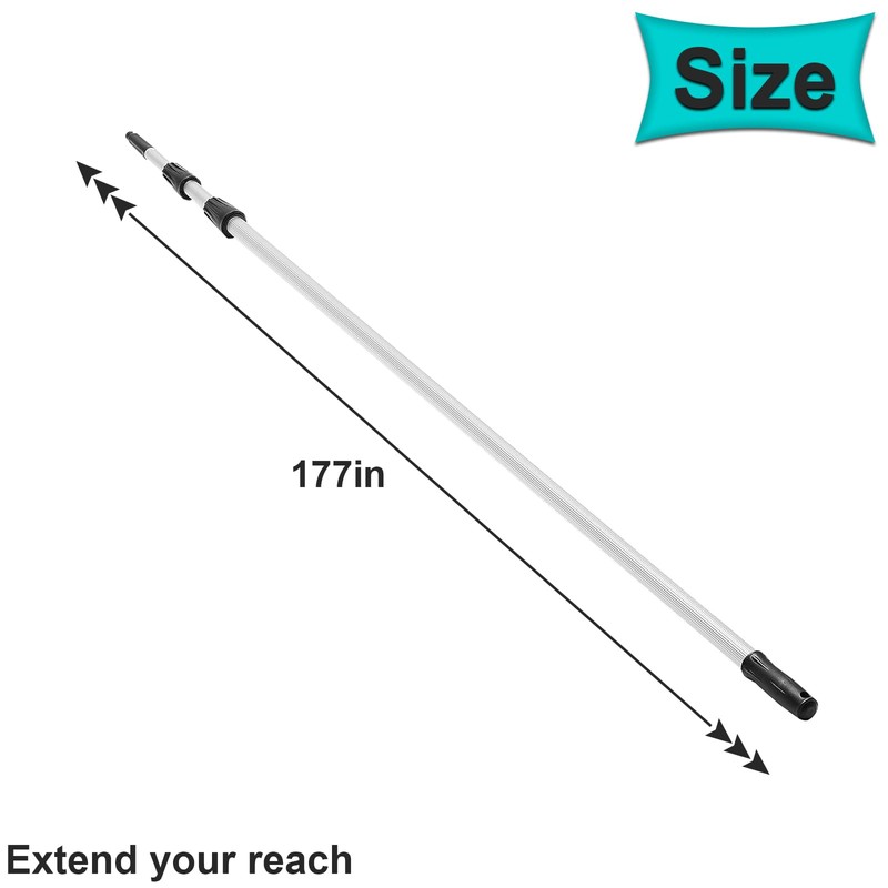 15FT Extendable Telescopic Pole – 4.5m Long Multi-Purpose Extendable Pole