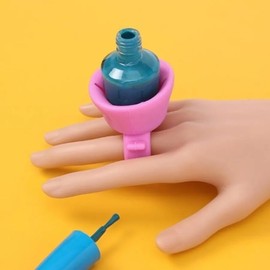 Nail art self-nail manicure holder (pink) silicone manicure fixing ring / 네일아트 셀프네일 매니큐어홀더(핑크)실리콘 매니큐어고정링