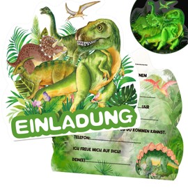 Lemicin Children's Birthday Invitation Cards Dino Party Invitations: 15 Dinosaur Invitation Cards Children's Birthday Boys Girls Children Dinosaur Party Cards