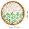 Round Rattan Tray with Mother of Pearl Inlay, Coffee Table