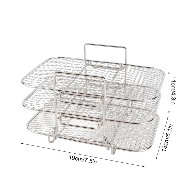 Dual Air Fryer Rack Multi Layered Dehydrator Racks 304 Stainless