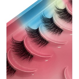 Half False Eyelashes, 10 Pairs False Eyelashes, Russian Strip Lashes, D/DD Curl, Fluffy Mink Eyelashes, Natural Eye Lashes Pack, Reusable False Eyelashes