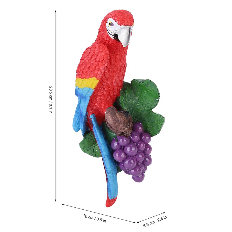 Wall Mounted Simulation Parrot Decor Hanging Hook Resin Craft Home