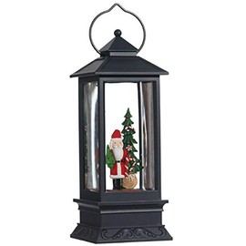 Raz Imports 11" Santa with Tree Lighted Water Lantern with Timer