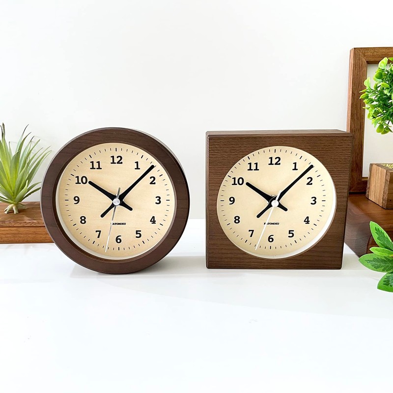 KATOMOKU Dual use clock 6 km-131BRRC Brown Radio Clock Continuous