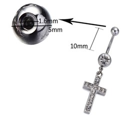 Skcess Fake Piercings, Belly Piercing Silver Stainless Steel Round Cut Lemon Quartz Belly Button Nail, Silber, Stainless Steel, lemon quartz