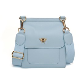 Alice Wheeler Vegan Leather Pastel Crossbody Bag Bee (Pastel Blue)
