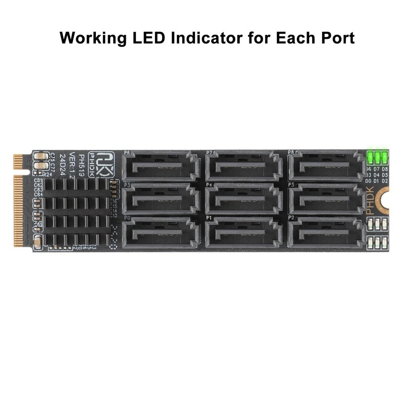M.2 to SATA 3.0 Adapter, M.2 M Key PCIE to