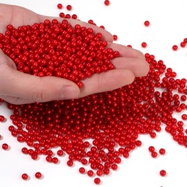 Chuyau - 1500 abalorio de perlas rojas de 5 mm con agujero redondo para hacer abalorio de perlas sueltas para hacer joyas, perlas falsas para pulseras, collares, arete, llaveros, accesorios para