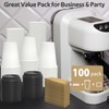 Dealusy 100 Pack 12 oz Disposable Coffee Cups with Lids