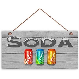 Soda Wood Sign Gray Wood Style Drinks Sign Summer Party Sign Gift for Dad Drink Sign Events 12x6inches(1072qq)