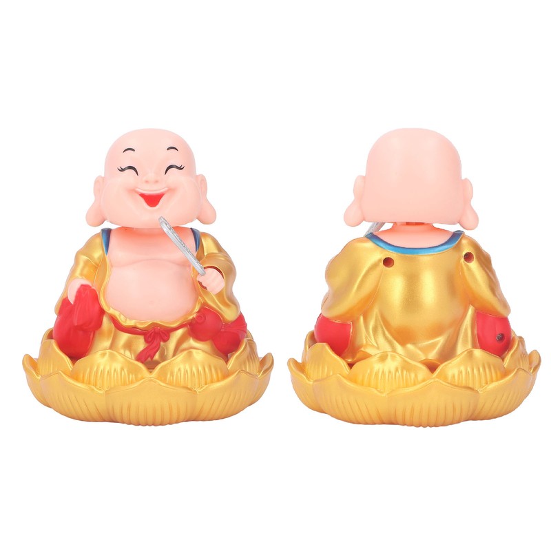 Nodding Smiling Buddha Maitreya Automatic Laughing Car Dashboard Solar Buddha