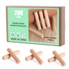 Faankiton 200 Pieces Wooden Dowel Pins 10x40mm, Straight Grooved Wooden