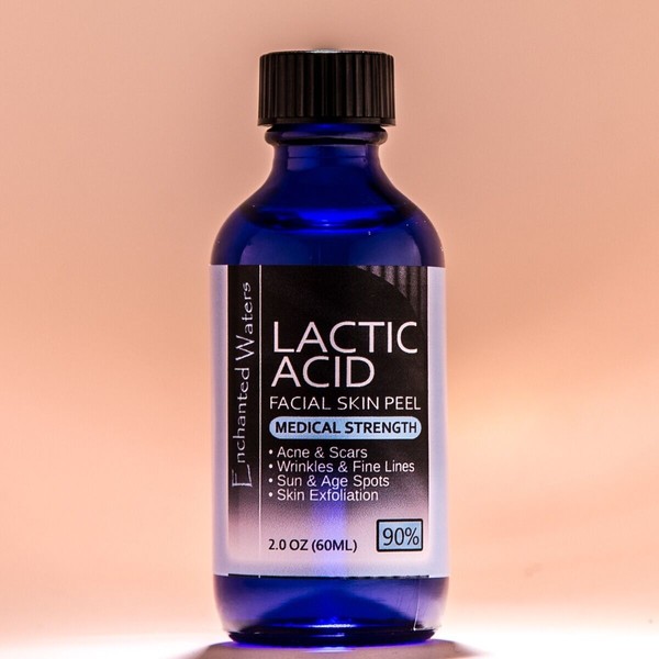 Enchanted Waters 2 oz LACTIC Acid Skin Peel- 90% - For: Acne, Scars, Wrinkles, Melasma, Age Spots