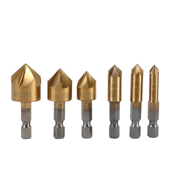 6-Piece Chamfer Drill Bit 6 mm - 19 mm Countersink