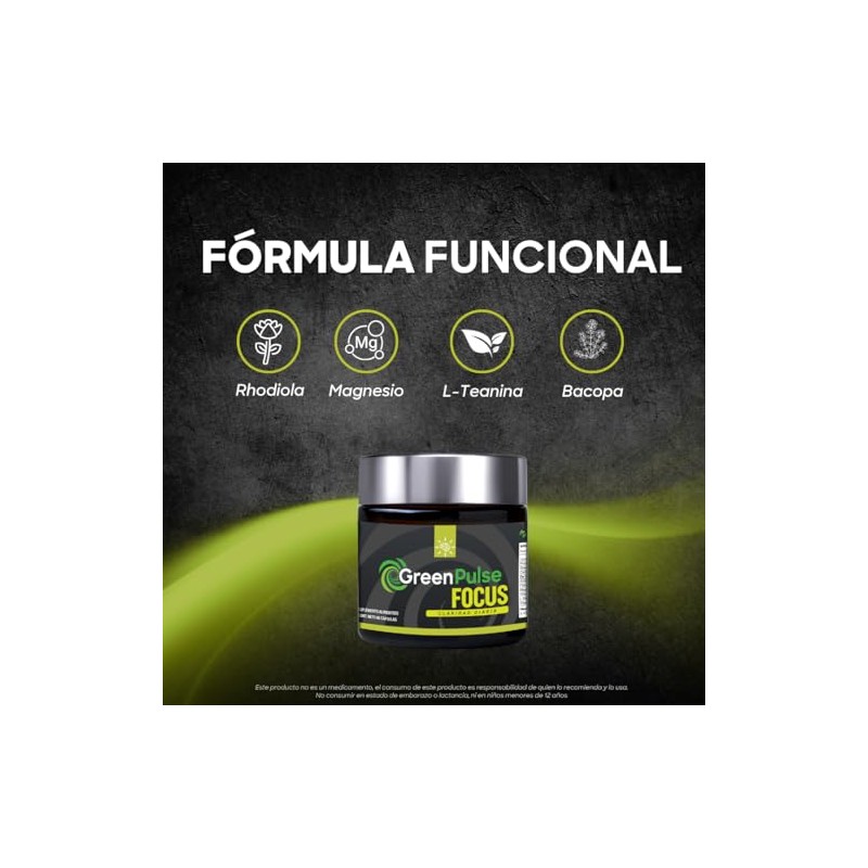 Focus Suplemento Nutricional Claridad y Enfoque | L-Teanina, Bacopa, Rhodiola,