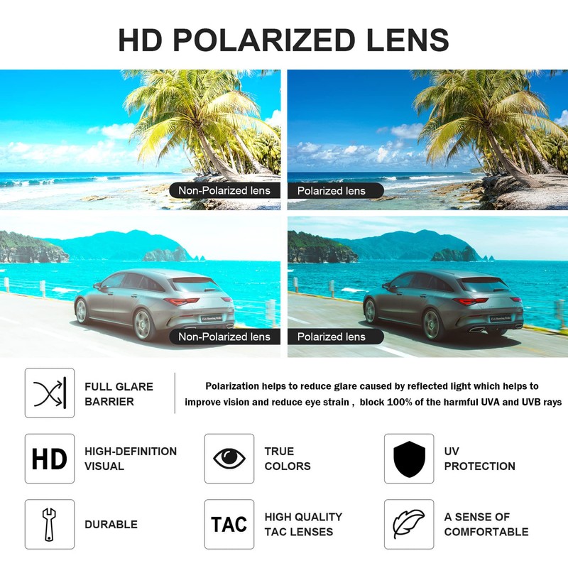 Pro Acme Polarized Aviator Sunglasses for Men and Women 100%