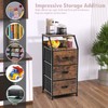 LOKO 3 Drawer Dresser, Industrial Floor Storage Cabinet with Fabric