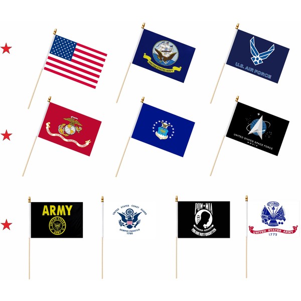 20 Pack Military Flag Set Small Mini Army Armed Forces