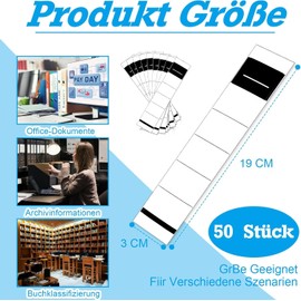 50 Stück ordnerrücken Einstecken Schmal 30 x 190 mm Rückenschilder Ordner Weiß Ordner Etiketten Ordnerrücken Rückenschilder für 5 cm Schmale Ordner (Keine Klebrigkeit)