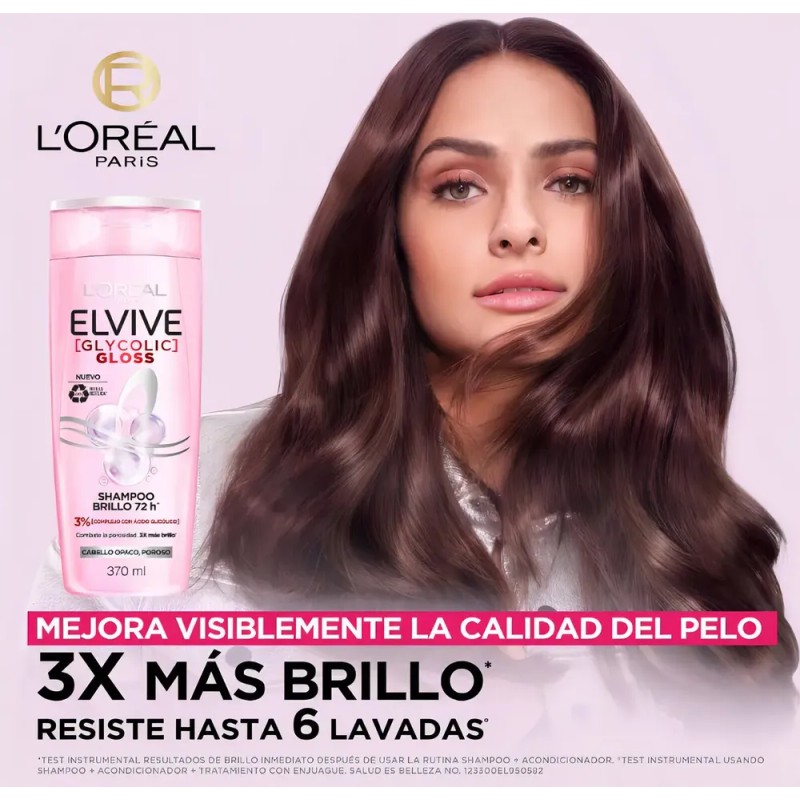 Shampoo L´Oréal Paris Elvive Gloss Glicólico 370ml