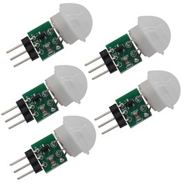 Heevhas 5PCS AM312 Mini Pyroelectric PIR Human Sensor Module DC 2.7V to 12V PIR Infrared IR Sensor Body Manual Motion Infrared IR Detector Module
