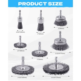 Rocaris 24 PCS Wire Wheel Brush for Drill , Carbon Steel Drill Wire Brush Set with 1/4-Inch Hex Shank for Rust Removal, Corrosion and Scrub Surfaces