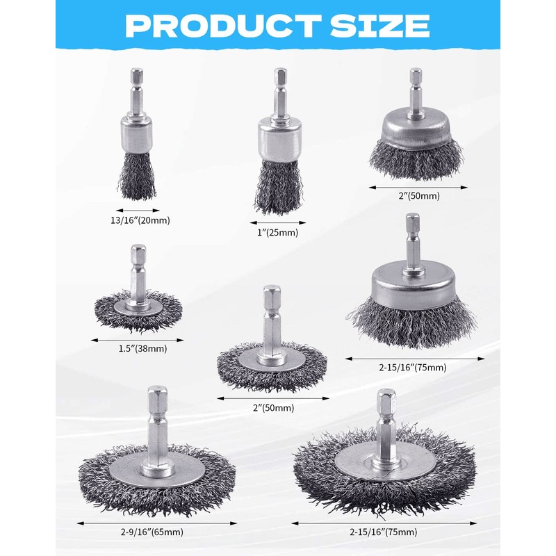 Rocaris 24 PCS Wire Wheel Brush for Drill , Carbon