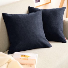 Blumtal Chenille Cushion Cover - Cuddly Sofa Cushion with Hidden Zip, Soft Decorative Cushion with Oeko-Tex Standard, 40 x 60 cm, Set of 2, Dark Ocean Blue - Blue