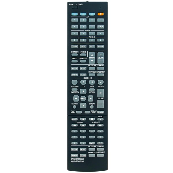 RAV536 ZP60110 Replacement Remote Control Applicable for Yamaha AV Receiver