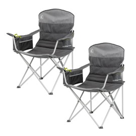 CORE Padded Quad Chair with Built-in Cooler | Folding Chair with Cupholder & Storage Pocket for Indoor Home or Outdoor Camping | Perfect for Concert Seat, Sports, Beach, Travel & Picnic