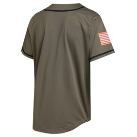 Pullonsy Patriotic Military Baseball Jersey for Men Women Dad Memorial Day Shirts Military 1776 Outwear Black Stripe-Army Green Jersey,Men Size Large