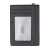 MOMENTUM Ultra Slim Flatline RFID Wallet | Italian Vegetable Tanned Leather | Clear ID Window, Black, Medium
