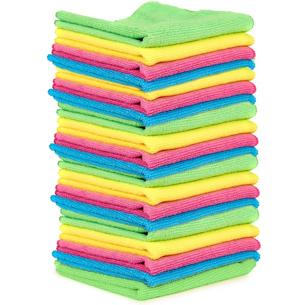 20pk Microfibre Cleaning Cloth | 28 x 28cm Microfiber Cloths