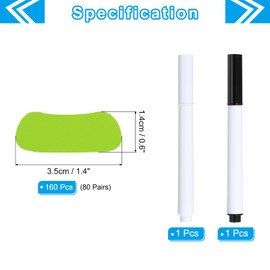 PATIKIL 80 Pairs Sports Eye Black Stickers, Under Eye Green Strips Football Face Stickers Breathable Eyeblack Sticker with Pencil for Baseball Fans on Game Day, Green