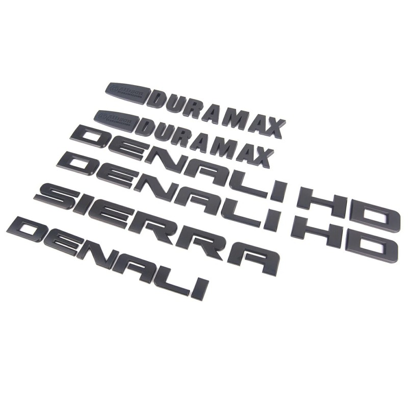 GM 6PCS 2011-19 Matte Black GMC Sierra Denali Emblem Duramax