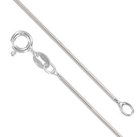 20" Inch Sterling Silver 1.1 mm Wide Round Snake Chain Necklace for Women Men Unisex - Fine Silver Chain - Ideal for Small/Medium-Sized Pendants - Weight: 4.9 Grams. SCPM35
