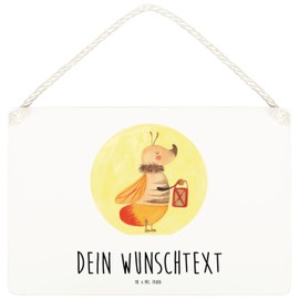 Mr. & Mrs. Panda Personalisiertes Deko Schild Glühwürmchen DIN A5 - Personalisierte Geschenke, Türschild, lustige Sprüche, Wandschild, Tiere,
