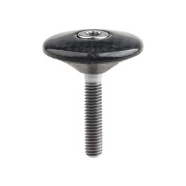 Wanyifa 1 1/8" 3K Carbon Fiber Cycling Headset Stem Top Cap with M6x35mm Titanium Bolt (Glossy with Titanium)