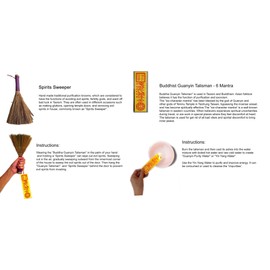 Teawan Taoist Fulu Talismans Lucky Charm Set: Dharma, Taoist Mantra, Positive Energy Amulet for Protection, Feng Shui, Exorcise Evil; Ward Off Evil Spirits (5 Guanyin Talisman)