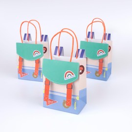 Meri Meri Outdoor Adventures Backpack Party Bags (Pack of 8), Party Favor Bags, Mini Backpack Straps, Reusable