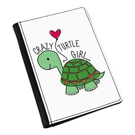 Crazy Turtle Girl Passport Holder Cover