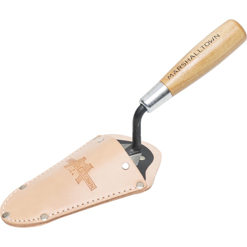 Marshalltown Archaeology Margin Trowels, Wood Trowel Handle, with Leather Holster,