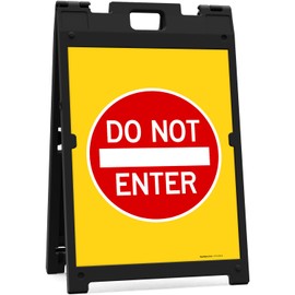 Do Not Exit Sidewalk Sign Kit, 18x24 Inches, with A Frame Stand, Made in USA by Sigo Signs