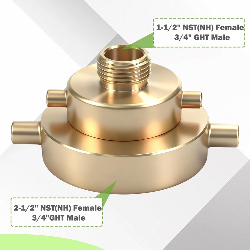 SpringSpray 1-1/2" NST (NH) Female x 3/4" GHT Male Brass
