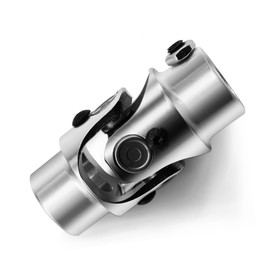 Ovabeyna 13/16"-36 Spline X3/4" Round Chrome Steering Universal Joint Single U Joint Shaft,Total Length: 83mm (3-1/4")