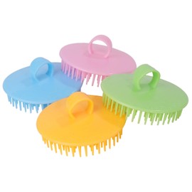 Rubonarie Shampoo Brush Scalp Brush Hair Scalp Brush Scalp Massage Brush Head Scrubber Brush Set of 4 (Colorful)