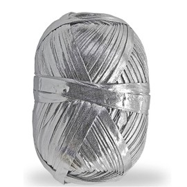 NOTIONSLAND 200g Metallic T-Shirt Yarn, Shiny Yarn, Metallic Knitting Yarn, Shiny T-Shirt Yarn, Metallic Yarn for Crochet Bags, Silver