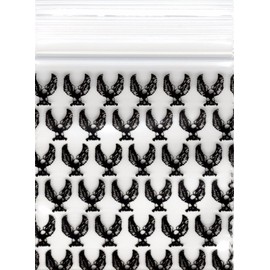 Apple Brand Mini Baggies Zipper Baggies 2020 Apple 100 Mini ZIPPER Bags PRINTED Design 2" X 2" (EAGLE)